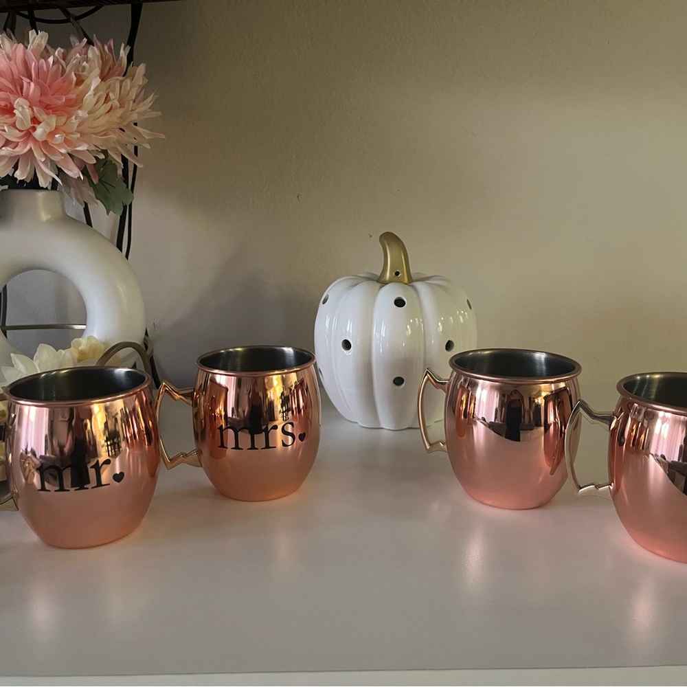 EcoOne by Silver One Intl Mr. And Mrs. Copper Moscow Mule Mugs